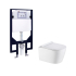 Agena R&T Inwall Wall Hung Toilet Suite Pan:Gloss White Rimless Wall Hung Pan