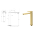 Flores High Rise Basin Mixer Brushed Gold