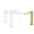 Ceram High Rise Basin Mixer Brushed Gold