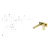 Ceram Wall Basin Mixer Brushed Gold