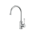 Clasico Gooseneck Sink Mixer Ceramic handle in Brushed Nickel