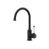 Clasico Gooseneck Sink Mixer Ceramic handle in Matt Black