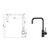 Hali Square Neck Sink Mixer Matt Black