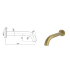Hali Curve Bath Spout Brushed Gold