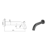 Hali Curve Bath Spout Gunmetal
