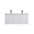 1190*455*480mm Gloss White Alpha Wall Hung PVC Vanity Double Bowl