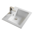 530*460*180mm Gloss White Crete Fine Ceramic Insert Basin Tap Hole Overflow 32mm Waste