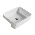 480*377*135mm Gloss White Kliff Fine Ceramic Semi Ress Basin Tap Hole No Overflow 32mm Waste