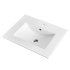 755*463*175mm Gloss White Crete Fine Ceramic Counter Top One Tap Hole Overflow 32mm Waste