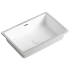545*380*180mm Gloss White Crete Fine Ceramic Under Counter Basin With Overflow 32mm Waste