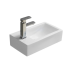 457*255*120mm Gloss White Crete Fine Ceramic Wall Hung Mini Basin Left Tap Hole No Overflow 32mm Waste