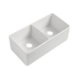 Size:835*459*254mm Bowl Size:390*423*232mm*2 Gloss White Rocca Fine Fireclay Farm House Buttler Sink Double Bowl