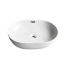 490*350*140mm Matte White Ellips Fine Ceramic Above Counter Basins Overflow 32mm Waste