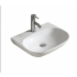 500*385*120mm Gloss White Ellips Fine Ceramic Wall Hung Basin Tap Hole No Overflow 32mm Waste
