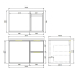 740*455*560mm Matte White Madura Federation Wall Hung PVC Cabinet Right Hand Drawers