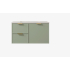 890*455*560mm Olive Green Madura Federation Wall Hung PVC Cabinet Left Hand Drawers