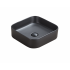 370*370*113mm Matte Black Kliff Fine Ceramic Above Counter Basin No Overflow 32mm Waste