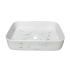 500*370*110mm Matte Marble White Kliff Fine Ceramic Above Counter Basin No Overflow 32mm Waste