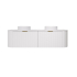 1490X455X400mm Matte White Agena Modern Fluted Wall Hung Vanity PVC Cabinet