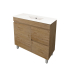 890X355X710mm Camden Modern Free Standing Cabinet Prime Oak Soft Closing Finger Pull Door Right Hand Drawers