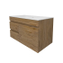890X455X500mm Camden Mordern Wall Hung Cabinet Prime Oak Soft Closing Finger Pull Door Left Hand Drawers