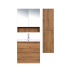 600*150*780mm Canyon Oak Wall Hung Woodgrain Mirror Cabinet Two Doors 