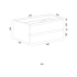 900*460*550mm Wall Hung Canyon Oak Woodgrain Vanity Two Drawer Cabinet Only