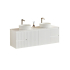 1490X455X480mm Matte White Crete Modern Fluted Wall Hung Vanity PVC Cabinet