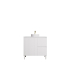 890x455x860mm Matte White Crete Modern Free Standing Vanity Right Hand Drawers