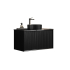 890X455X480mm Matte Black Kliff Modern Fluted Wall Hung Vanity PVC Cabinet