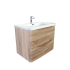750mm White Oak MDF Bathroom Vanity 2 Doors ARC Wall Hung Cabinet Only