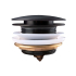 40mm Matte Black Solid Brass Bathtub Mushroom Pop Up Waste Drain NO Overflow