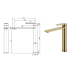 Ruki High Rise Basin Mixer Brushed Gold