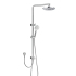 Cora Round Multi-function Shower Set Two Hoses Chrome, 200mm Plastic Shower Head