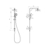 New Cora II Round Brass Multifunction Shower Set Matt Black,200mm Plastic Shower Head