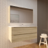1200mm White Oak MDF Bathroom Vanity 2 Drawers Wall Hung Cabinet Only 