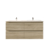 1200mm White Oak MDF Bathroom Vanity 4 Drawers Wall Hung Cabinet Only 