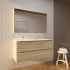 1200mm White Oak MDF Bathroom Vanity 4 Drawers Wall Hung Cabinet Only 