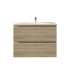750mm White Oak MDF Bathroom Vanity 2 Drawers Wall Hung Cabinet Only 