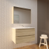 900mm White Oak MDF Bathroom Vanity 2 Drawers Wall Hung Cabinet Only 