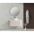 900*460*400mm Matt White Round Edge Grooved Wall Hung Vanity Cabinet Only Soft Closed Single Drawer