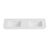 1505X505X140 Matte White Aruro Solid Surface Stone Basin Double Bowl