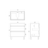 750mm White Oak MDF Bathroom Vanity 2 Drawers Free Standing Cabinet Only